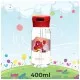Пляшка для води Casno 400 мл KXN-1195 Червона краб з соломинкою (KXN-1195_Red)