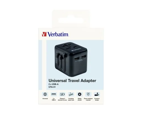 Зарядний пристрій Verbatim UTA-01 (2xUSB) (49543)
