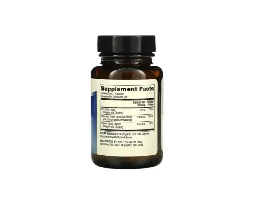 Мінерали Dr. Mercola Цинк та Селен, Zinc plus Selenium, 30 капсул (MCL-03065)