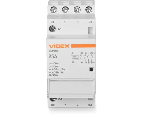 Контактор Videx 4п 25А 2НВ 2НЗ VF-RS-MC2O2C-25 RESIST