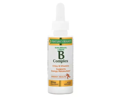 Витамин Nature's Bounty В-Комплекс, сублингвальный, B-Complex Sublingual Liquid, 59 мл (2 жидк (NRT-02871)