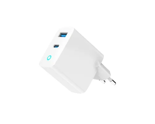 Зарядное устройство Gembird 1хUSB-A (QC3.0 18W) + 1xType-C (PD 65W) white (TA-UC-PDQC65L-W-01)