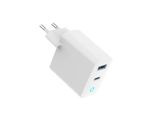 Зарядное устройство Gembird 1хUSB-A (QC3.0 18W) + 1xType-C (PD 65W) white (TA-UC-PDQC65L-W-01)