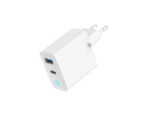 Зарядное устройство Gembird 1хUSB-A (QC3.0 18W) + 1xType-C (PD 65W) white (TA-UC-PDQC65L-W-01)