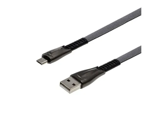 Дата кабель USB 2.0 AM to Micro 5P 1.0m black Grand-X (FM09)