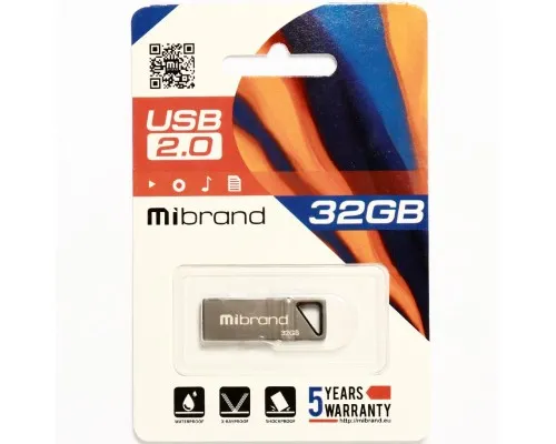 USB флеш накопитель Mibrand 32GB Stingray Grey USB 2.0 (MI2.0/ST32U5G)