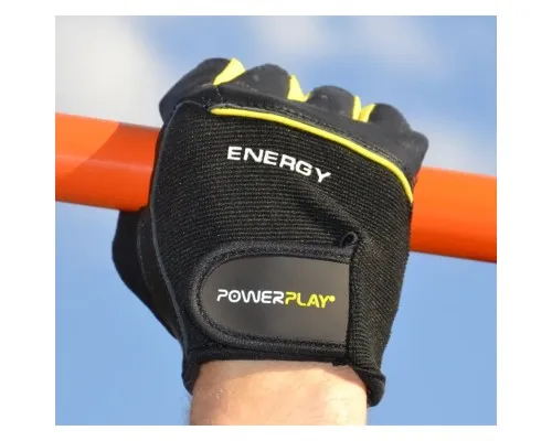 Перчатки для фитнеса PowerPlay 9058 Energy чорно-жовті L (PP_9058_L_Energy)