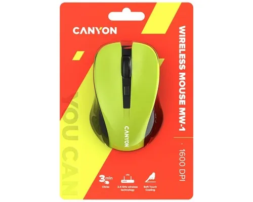Мишка Canyon MW-1 Wireless Yellow (CNE-CMSW1Y)
