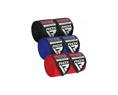 Бинт для спорта RDX для боксу RB Hand Wraps Combine 3 пари Red,Black,Blue (4.5м.) (HWC-RBU+)