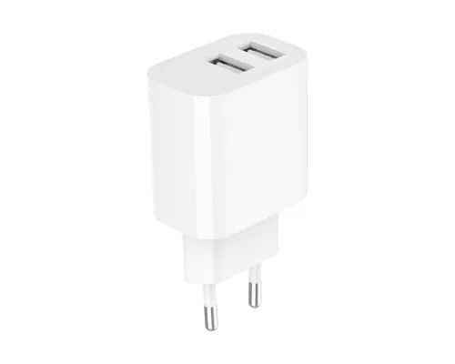 Зарядний пристрій Gembird 2 USB-A 5V/2.4A (12W) white (TA-UC-2A12-01)