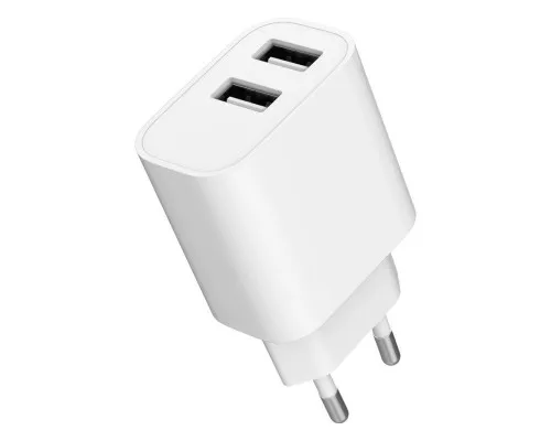 Зарядное устройство Gembird 2 USB-A 5V/2.4A (12W) white (TA-UC-2A12-01)