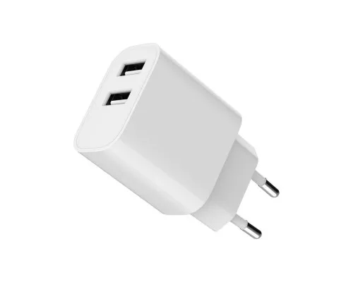 Зарядний пристрій Gembird 2 USB-A 5V/2.4A (12W) white (TA-UC-2A12-01)