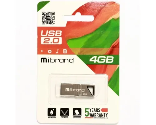 USB флеш накопичувач Mibrand 4GB Stingray Grey USB 2.0 (MI2.0/ST4U5G)