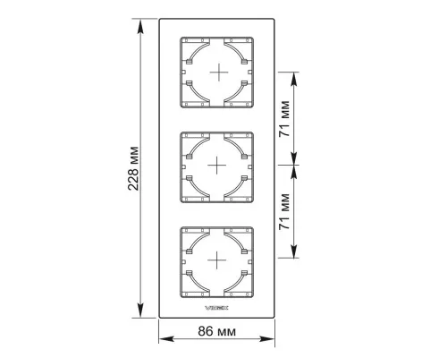 Рамка Videx BINERA чорний алюміній 3 поста (VF-BNFRA3V-B)