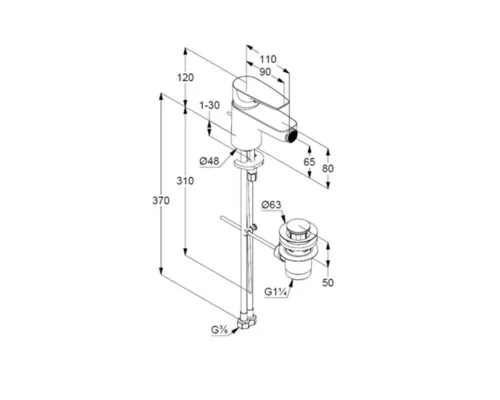 Змішувач KLUDI PureampSolid (342160575)