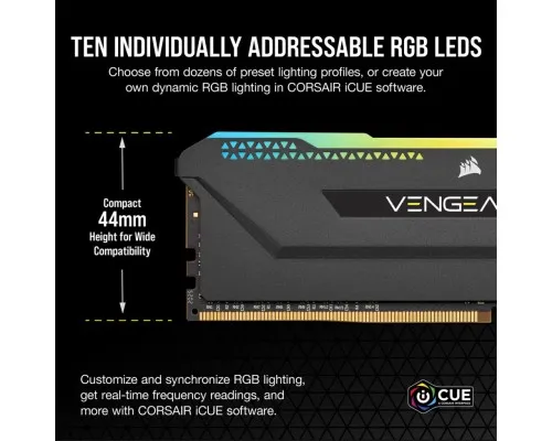 Модуль памяті для компютера DDR4 32GB (2x16GB) 3200 MHz Vengeance RGB PRO SL Black Corsair (CMH32GX4M2E3200C16)