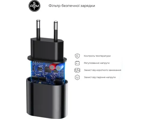 Зарядний пристрій Armorstandart ABMHJ83 20W USB-C Power Adapter Black (ARM61365)