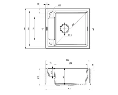 Мийка кухонна Deante Magnetic (ZRM S103)