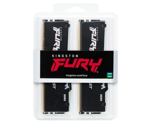 Модуль памяті для компютера DDR5 64GB (2x32GB) 6000 MHz Beast RGB Kingston Fury (ex.HyperX) (KF560C36BBEAK2-64)