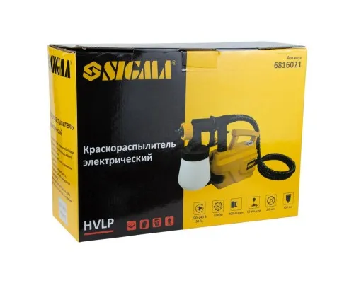 Краскопульт Sigma электрический HVLP 500Вт 2.6мм 700мл/мин, нижний бак, 700мл (6816021)