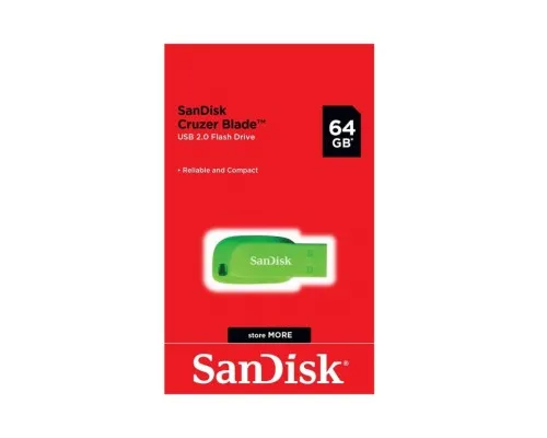 USB флеш накопичувач SanDisk 32GB Cruzer Blade Green USB 2.0 (SDCZ50C-032G-B35GE)