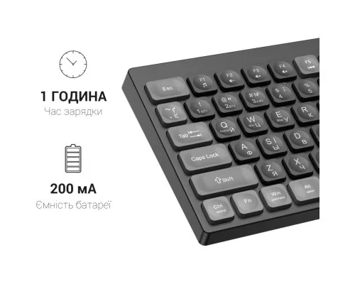 Клавиатура OfficePro SK985B Wireless/Bluetooth Black (SK985B)