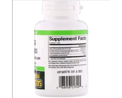 Витамин Natural Factors Энзимы Папайи, Papaya Enzymes, 120 Таблеток (NFS01749)