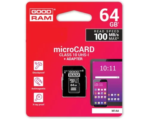 Карта пам'яті Goodram 64GB microSDXC Class 10 (M1AA-0640R12)