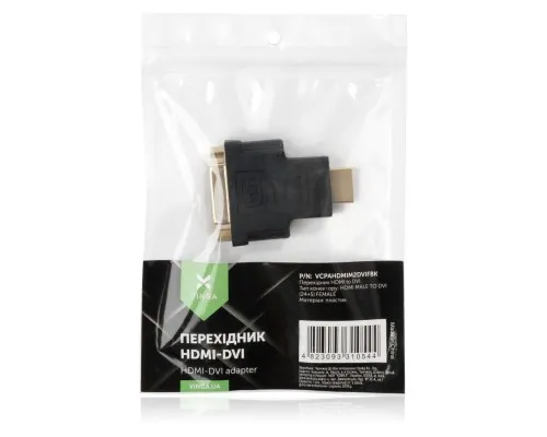 Перехідник HDMI AM to DVI 24+5 F Vinga (VCPAHDMIM2DVIFBK)