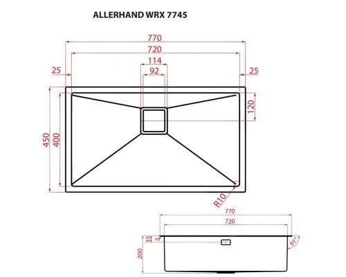 Мийка кухонна Weilor ALLERHAND WRX 7745