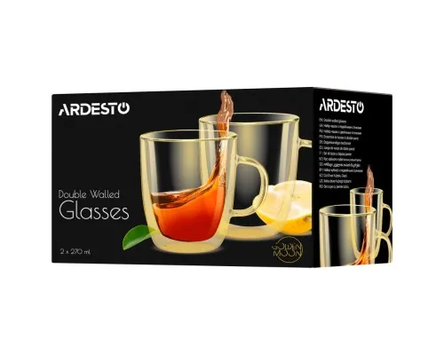 Набір чашок Ardesto Golden Moon 270 мл H 10 см 2 шт (AR2627GG)