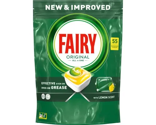 Таблетки для посудомоечных машин Fairy Original All in One Lemon 55 шт. (8006540726914)