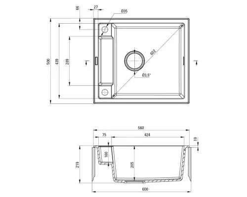 Мойка кухонная Deante Magnetic (ZRM G103)