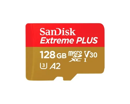 Карта пам'яті SanDisk 128GB microSD class 10 V30 Extreme PLUS (SDSQXBD-128G-GN6MA)