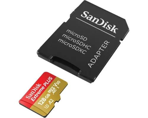 Карта пам'яті SanDisk 128GB microSD class 10 V30 Extreme PLUS (SDSQXBD-128G-GN6MA)