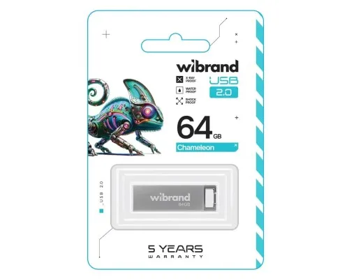USB флеш накопичувач Wibrand 64GB Chameleon Silver USB 2.0 (WI2.0/CH64U6S)