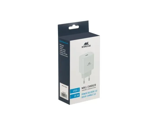 Зарядний пристрій RivaCase 1xUSB Type-C PD 20 Вт white (PS4101 W00 (White))