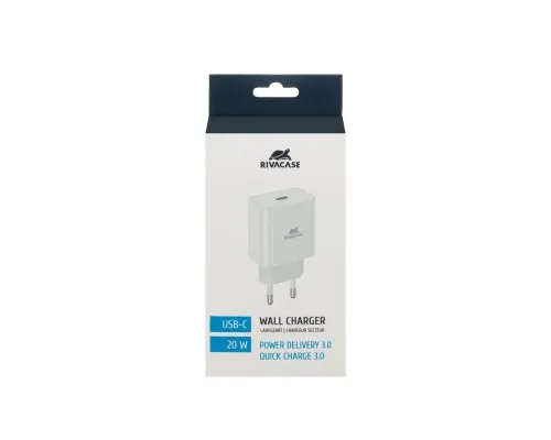 Зарядний пристрій RivaCase 1xUSB Type-C PD 20 Вт white (PS4101 W00 (White))