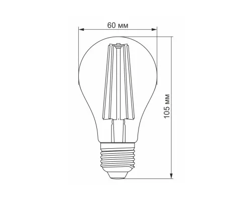 Лампочка Videx Filament A60FF 08W E27 1200K (VL-A60FF-08271)