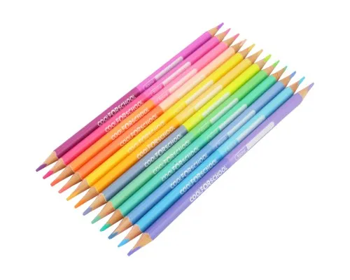 Олівці кольорові Cool For School Pastel Преміум, двосторонні,тригранні , 24 кольори (CF15187)