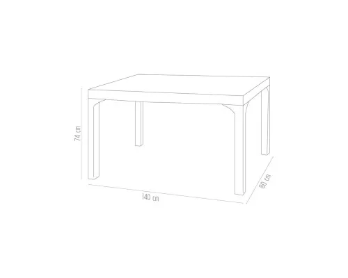 Стіл садовий Irak Plastik під ротанг 80х140 см білий (4775)