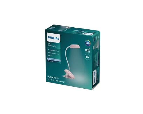 Настольная лампа Philips LED Reading Desk lamp Donutclip 3W, 4000K, 1200mAh (Lithium battery), рожевий (929003179627)