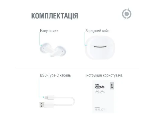 Навушники Piko TWS-MiniJoy White (1283126583421)