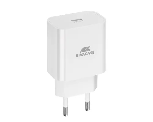 Зарядное устройство RivaCase 1xUSB Type-C PD 20 Вт кабель Type-C white (PS4101 WD4 (White))