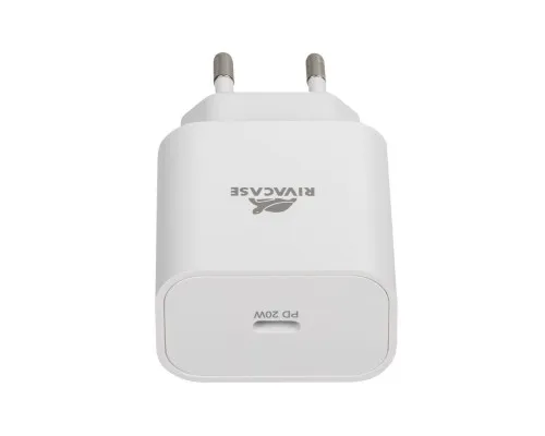 Зарядное устройство RivaCase 1xUSB Type-C PD 20 Вт кабель Type-C white (PS4101 WD4 (White))