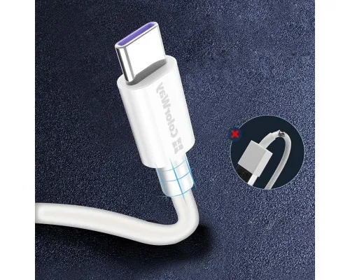 Дата кабель USB 2.0 AM to Type-C 1.0m 5A white ColorWay (CW-CBUC019-WH)