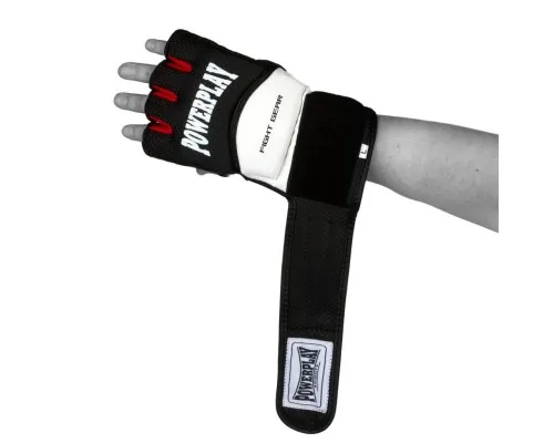 Рукавички для MMA PowerPlay 3075 M Black/White (PP_3075_M_Bl/White)
