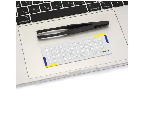 Наклейка на клавіатуру XoKo мікро-наклейка прозора 47 keys UA/rus white (XK-MCR-47)