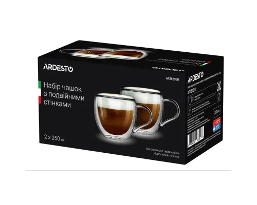 Набір чашок Ardesto 250 мл H 8,2 см 2 шт (AR2625GH)