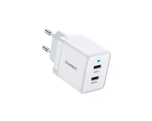 Зарядний пристрій Choetech 2xUSB-C 40W PD/QC/PPS (Q5006-EU-WH)